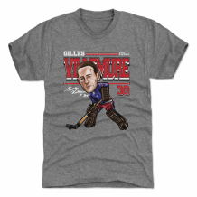 New York Rangers - Gilles Villemure Cartoon Gray NHL T-Shirt
