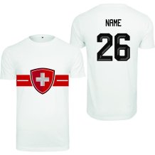 Schweiz - 2026 Hockey T-shirt/Name und Nummer - Weiss
