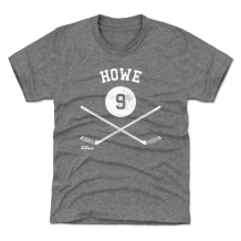 Detroit Red Wings Youth - Gordie Howe 9 Sticks Gray NHL T-Shirt