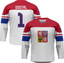 Czechy - Lukáš Dostál Hockey Replica Jersey Biały