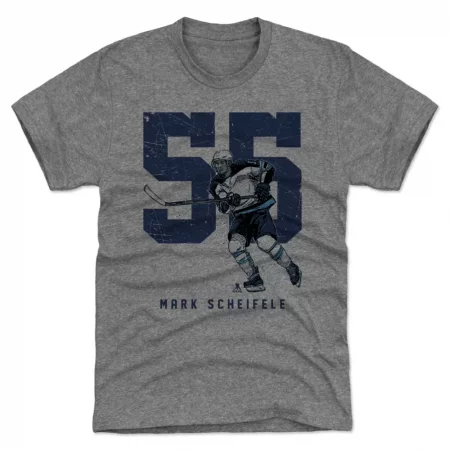 Winnipeg Jets - Mark Scheifele Grunge Gray NHL T-Shirt