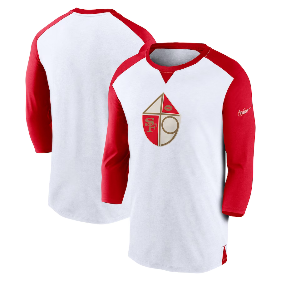 San Francisco 49ers - Throwback Raglan NFL Long Sleeve Shirt :: FansMania