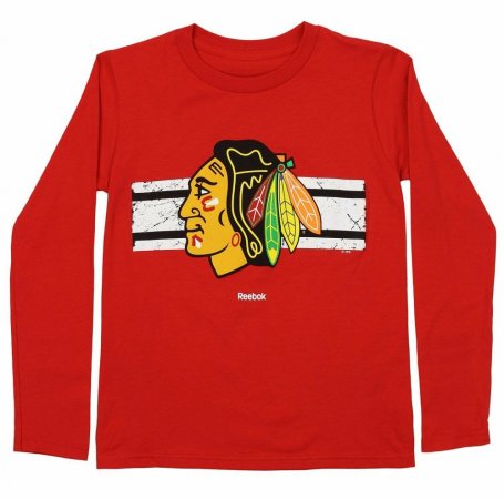 Chicago Blackhawks Dziecięca - Team Stripe Ice NHL Koszulka z długim rękawem