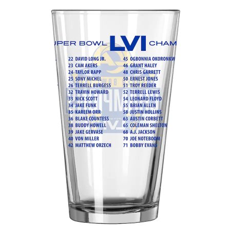 Los Angeles Rams - Super Bowl LVI Champions 0,5L Roster Pint NFL Glas