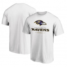 Baltimore Ravens - Team Lockup White NFL T-Shirt-KOPIE
