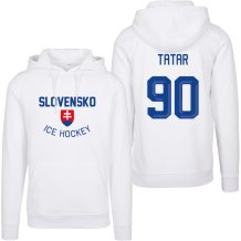 Słowacja Tomáš Tatar Authentic Hockey Navy Bluza s kapturem - biały
