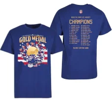 USA - 2026 Gold Medal Collage Roster Hockey T-shirt