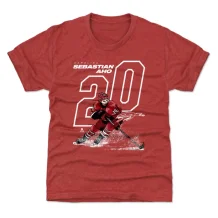 Carolina Hurricanes Youth - Sebastian Aho Offset Red NHL T-Shirt