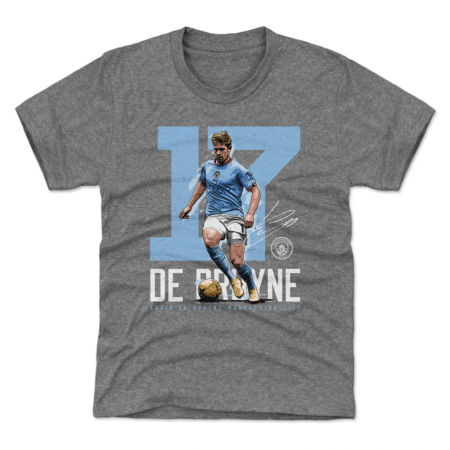 Manchester City Youth - Kevin De Bruyne Bold Number Gray T-Shirt