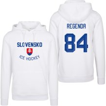 Słowacja Pavol Regenda Authentic Hockey Navy Bluza s kapturem - biały