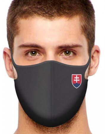 Sportovní rouška Slovensko All Black / množstevní sleva
