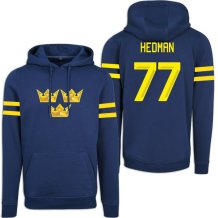 Švédsko - Victor Hedman 2026 Hokejová Mikina s kapucňou - modrá