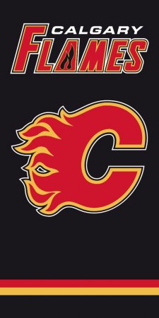 Calgary Flames - Team Black NHL Beach Towel