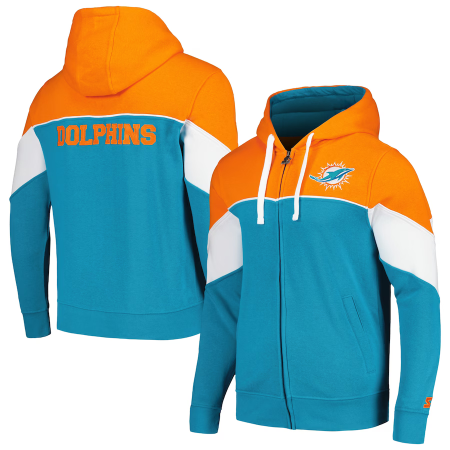 Miami Dolphins - Starter Running Full-zip NFL Mikina s kapucňou