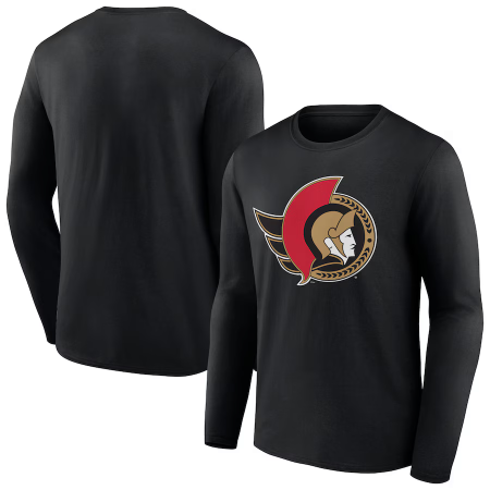 Ottawa Senators - Primary Logo Black NHL Tričko s dlouhým rukávem