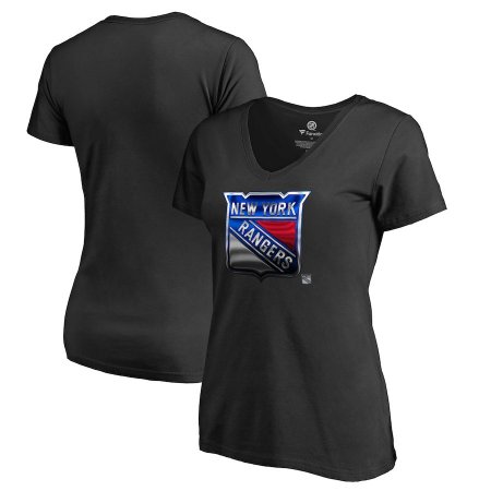 New York Rangers Woman - Midnight Mascot V-Neck NHL T-shirt