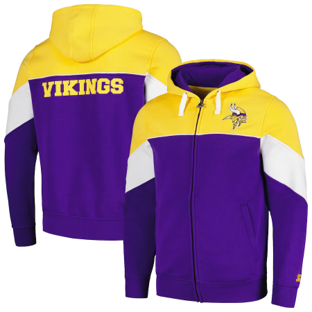 Minnesota Vikings - Starter Running Full-zip NFL Mikina s kapucňou