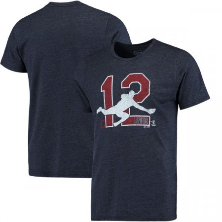 Cleveland Indians - Francisco Lindor Threads Player Silhouette Tri-Blend MLB T-Shirt