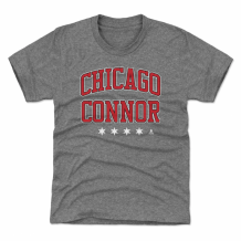 Chicago Blackhawks Dziecięcy - Connor Bedard Athletic Font Gray NHL Koszulka