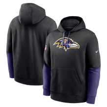 Baltimore Ravens - 2024 Sideline Club Pullover Black NFL Bluza z kapturem