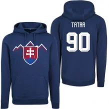 Słowacja Tomáš Tatar 2026 Hockey Navy Bluza s kapturem - niebieska