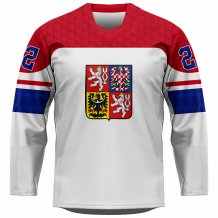 Česko - 2022 Hokejový Replica Fan Dres Bílý/Vlastní jméno a číslo