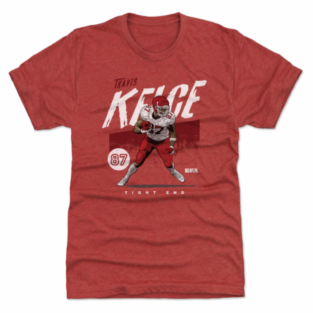 Kansas City Chiefs - Travis Kelce Grunge Red NFL T-Shirt