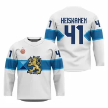 Finlandia - Miro Heiskanen 2026 Bronze Patch Hockey Replica Jersey Biały