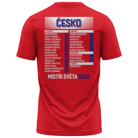 Czech - 2024 Ice Hockey World Champions Roster Tshirt-red