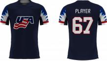 USA - 2018 Sublimated Fan T-Shirt mit Namen und Nummer