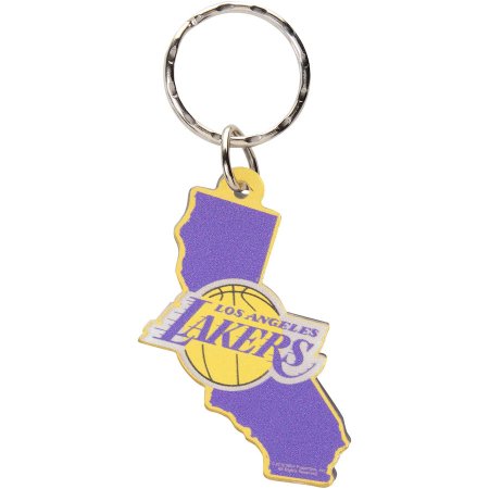 Los Angeles Lakers - Metallic State Shape NBA Keychain