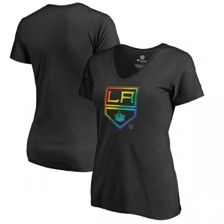 Los Angeles Kings Women - Rainbow Pride V-Neck NHL T-Shirt
