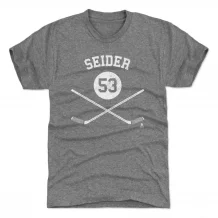 Detroit Red Wings - Moritz Seider Sticks Gray NHL T-Shirt