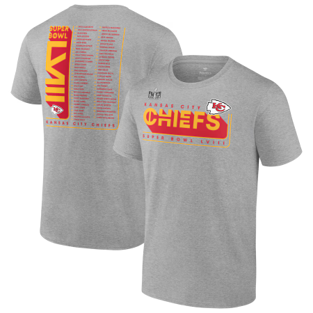 Kansas City Chiefs - Super Bowl LVIII Champions Roster Gray NFL T-Shirt