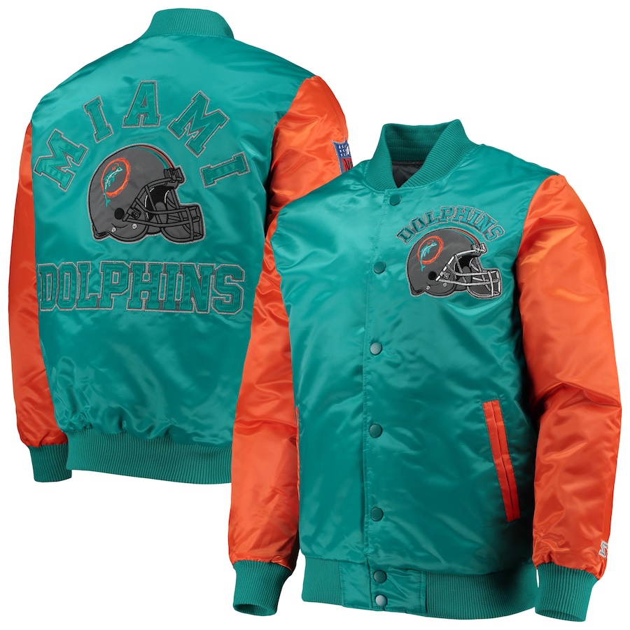 Sold *as-is* 1990s Miami Dolphins Embroidered Satin Jacket