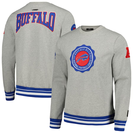 Buffalo Bills - Crest Emblem Pullover Gray NFL Mikina s kapucí