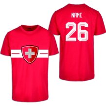 Schweiz - 2026 Hockey T-shirt/Name und Nummer
