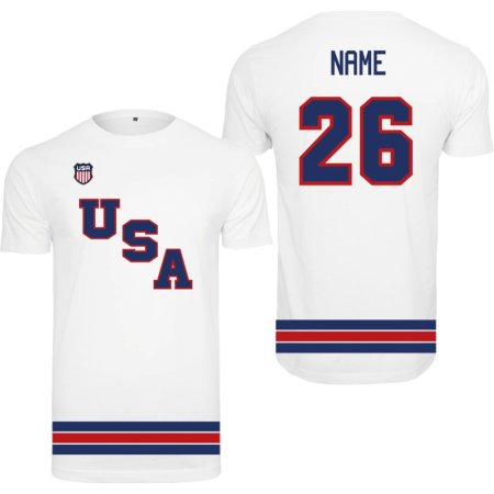 USA - 2026 Hockey Koszulka/Własne imię i numer - biała