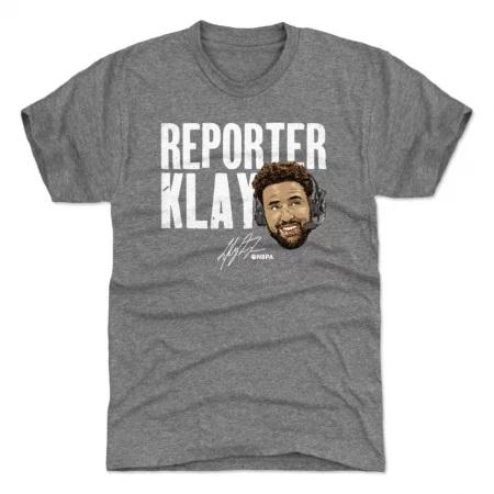 Golden State Warriors - Klay Thompson Reporter Gray NBA T-Shirt