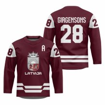 Lotyšsko - Zemgus Girgensons 2026 Hockey Replica Fan Dres