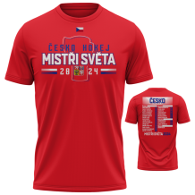 Czechy - 2024 Ice Hockey World Champions Roster Koszulka-czerwona
