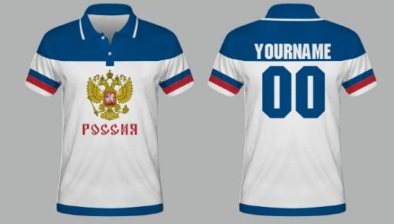 Russland - Sublimiert Fan Polo Tshirt - Größe: S