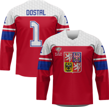 Czechy - Lukáš Dostál 2024 World Champions Hockey Replica Jersey