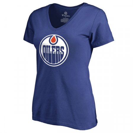 Edmonton Oilers Kobiety - Primary Logo V-Neck NHL Koszułka