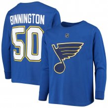 St. Louis Blues Dětské - Jordan Binnington NHL Tričko s dlouhým rukávem