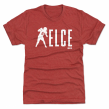 Kansas City Chiefs - Travis Kelce Silhouette Name Red NFL T-Shirt