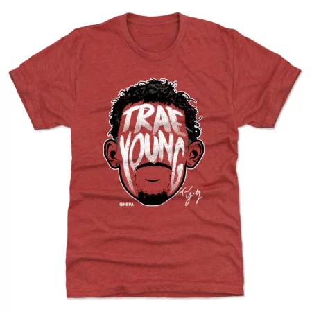 Atlanta Hawks - Trae Young Player Silhouette Red NBA T-Shirt