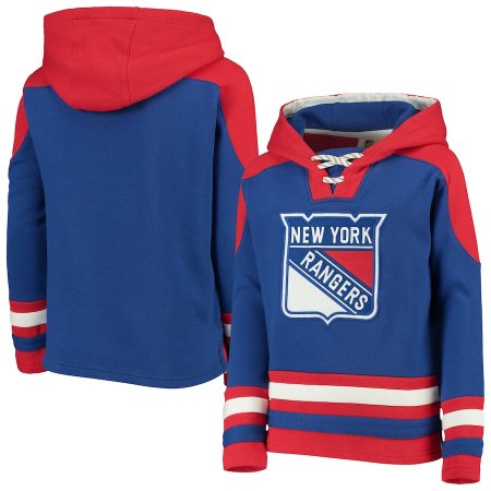 New York Rangers Detská - Ageless Lace-Up NHL Mikina s kapucňou