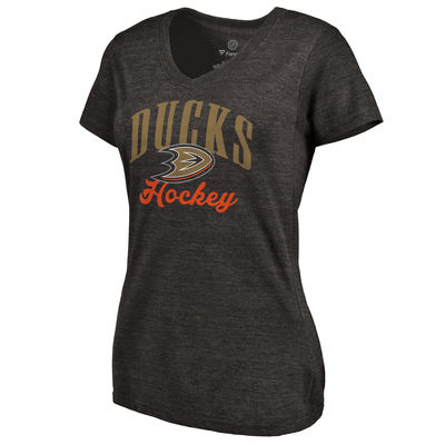 Anaheim Ducks Dámske - Victory Script Tri-Blend NHL Tričko - Velikost: L