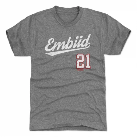 Philadelphia 76ers - Joel Embiid Script Gray NBA Tričko